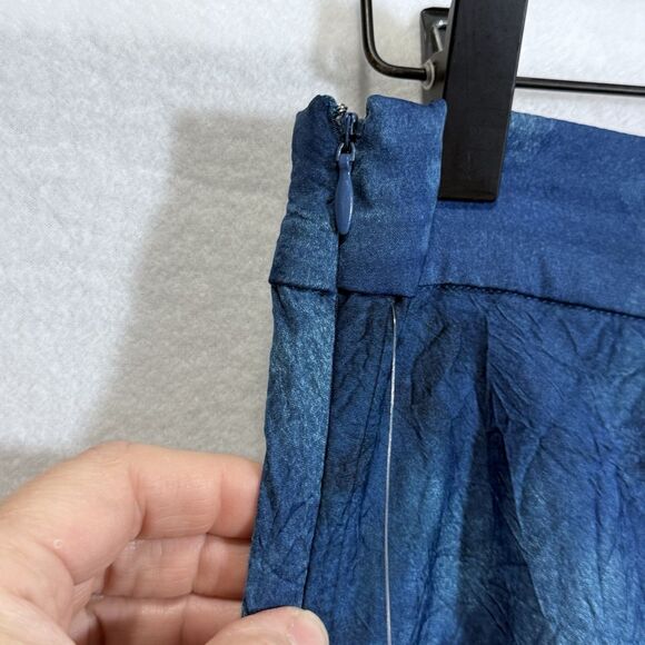 NEW Free People Martine Flirt Tie Dye Mini Skirt Blue Side Zip Slit Size 8 Boho - Picture 8 of 11
